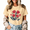 Apricot-1, variant on Giffimy Women's Vintage Distressed Red Tulip Bouquet Floral Graphic Short Sleeve T-shirt Loose Fit Casual Everyday Tee