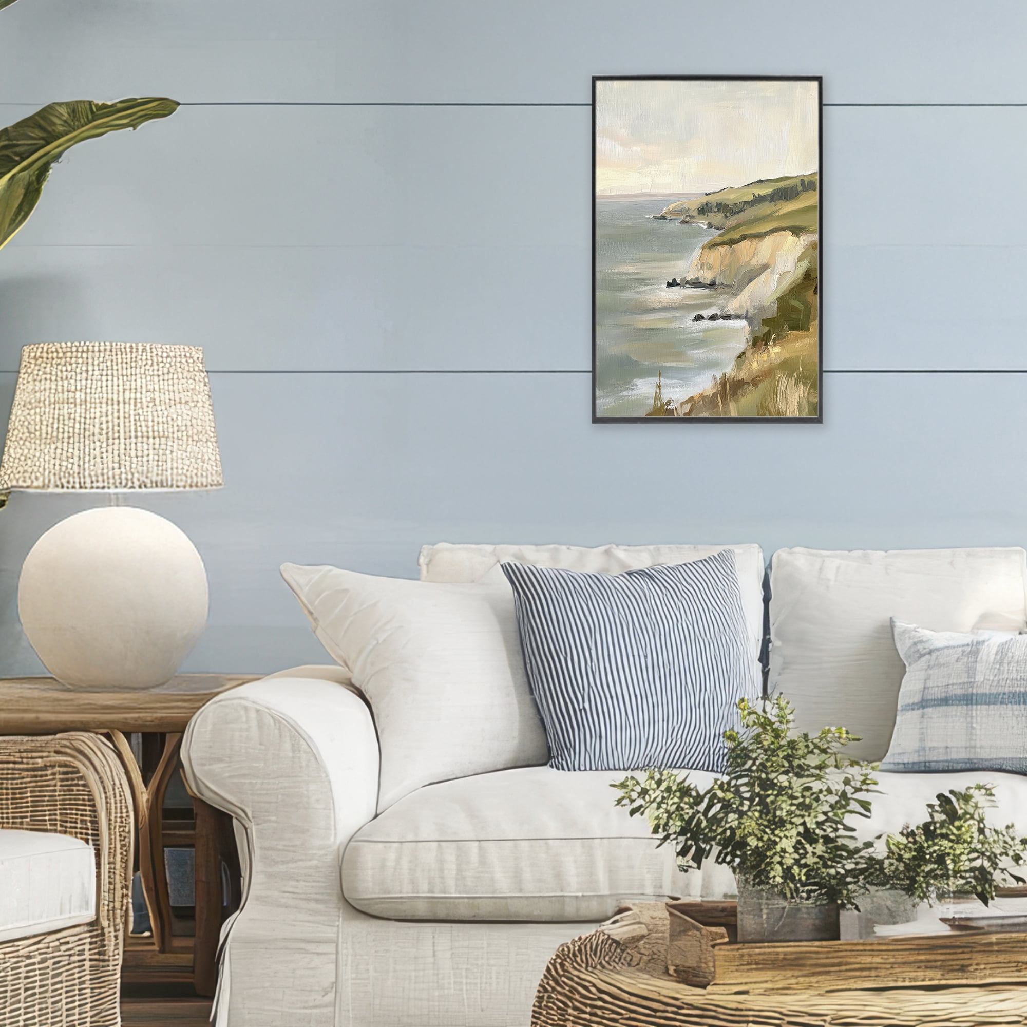 Stupell Industries Cliffs Off The Sea Black Framed Giclee Art, design by Petal Prints Design