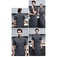thumbnail image 3 of fastboy Chef Jacket Short Sleeve Cooking Clothes Simple Chef Coat for Restaurant Gray XL, 3 of 8