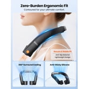 Warmco Portable Neck Fan, 5200mAh Rechargeable, 3 Speeds, Dual Head Cooling for Travel, Outdoor, Office, Black
