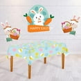 thumbnail image 5 of Easter Cotton Tail Bunny Vinyl Flannel Backed Spring Tablecloth - Cottage Bunny Rabbit, Easter Egg & Floral Wipe Clean Easy Care Vinyl Tablecloth, 54" x 108" Oblong/Rectangle, 5 of 8