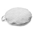 thumbnail image 1 of Oriental Round Floor Cushion with Handle, Soft Grey Tones Repetitive Eastern Ornaments Floral Inspired Pattern, Decorative Pillow for Living Room & Dorms, 18" Round, Pale Grey and White, by Ambesonne, 1 of 4