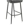 thumbnail image 4 of 26 Inch Diamond Stiched Fabric Counter Height Bar Stool, Gray, 4 of 5