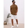 thumbnail image 5 of DARING DIVA Men's Waffle Short Sleeve Crew Neck Solid Knitted T-Shirt XL Brown, 5 of 7