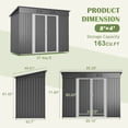 thumbnail image 3 of 8x4 ft Metal Storage Shed: Outdoor Garden Tool Organizer with Lockable Door & Floor Frame – Durable for Backyard Use, 3 of 8