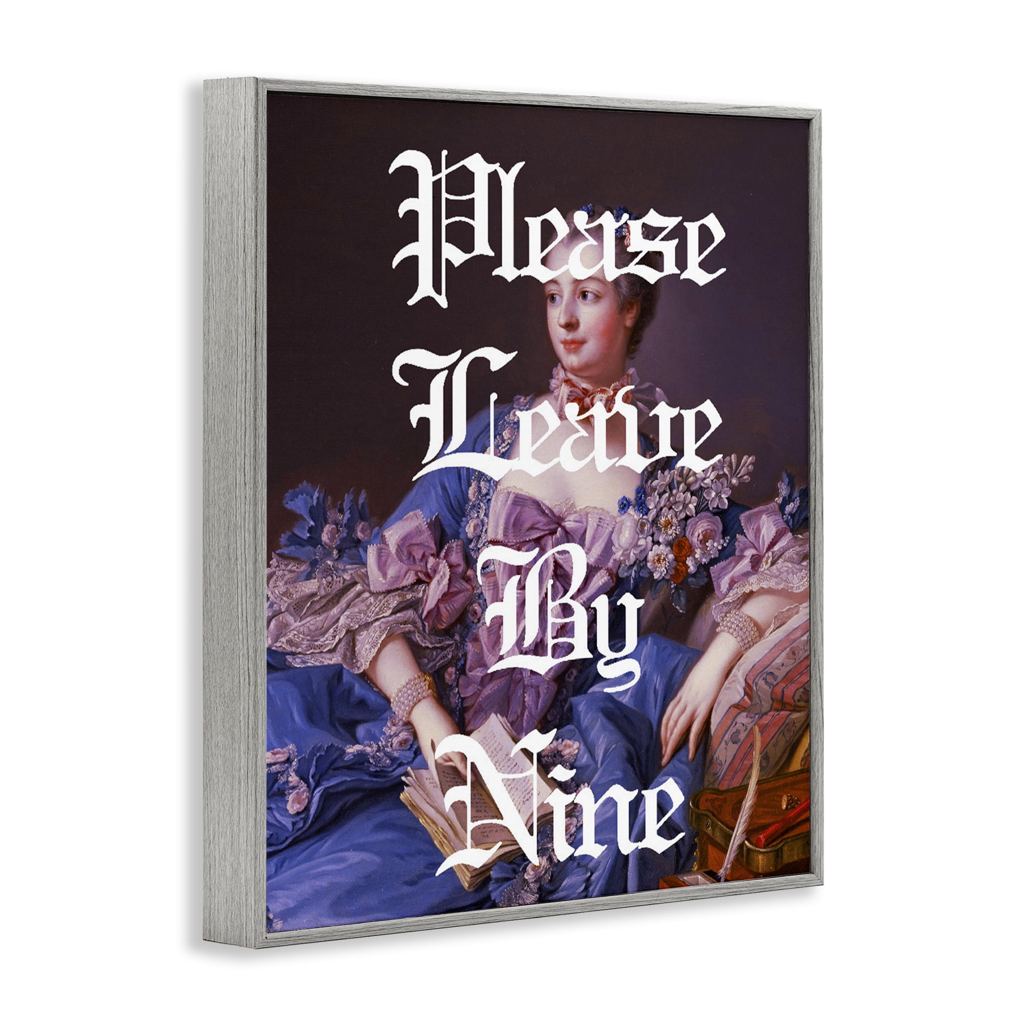 Please Leave By Nine Gray Framed Giclee Art, design by Lil' Rue