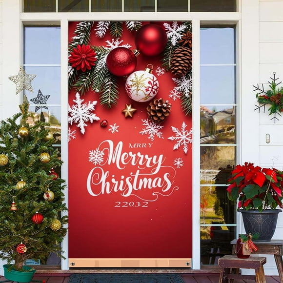 Tapiz decorativo para puertas navideñas, cortina para puertas para fiestas, tapiz para puertas