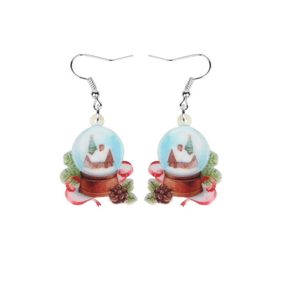 Winter Snow Globe Drop Earrings
