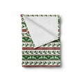 thumbnail image 2 of Christmas Soft Flannel Fleece Throw Blanket, Jumping Reindeers Border with Xmas Mistletoe Poinsettia Flower, Cozy Plush for Indoor and Outdoor Use, 60" x 80", Dark Green Burgundy, by Ambesonne, 2 of 6