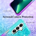 thumbnail image 4 of Glitter Telephone Case for Samsung A15 5g Case Clear Silicone for Women Girls, Cute Gold Cover Samsung Galaxy A15 5g Case Shockproof Aesthetic Durable Bumpers (Green-Purple), 4 of 7
