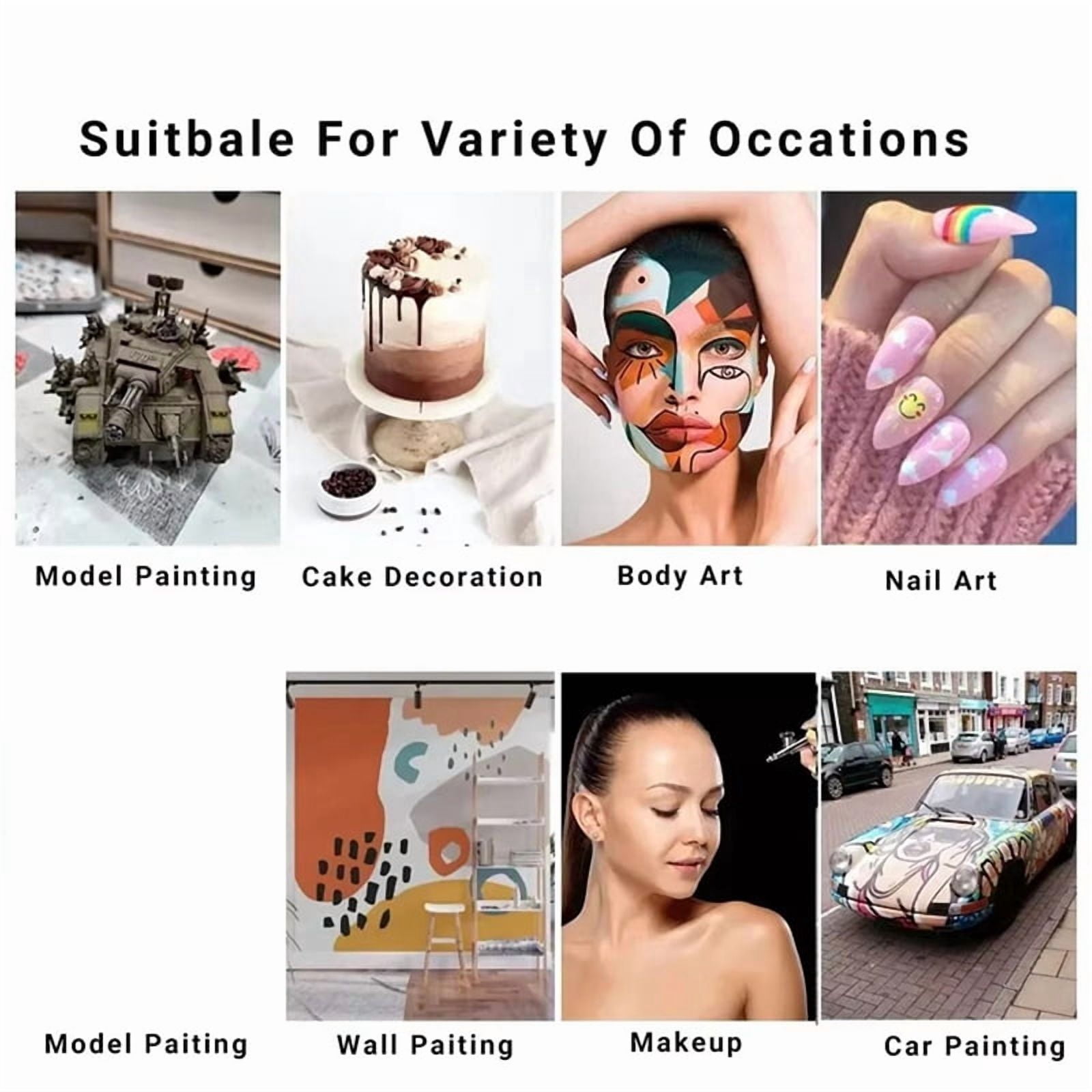2X New Airbrush KIT Cordless Rechargeable Compressor Airbrush Set, Automatically Handles Model Painting, Nails, Makeup