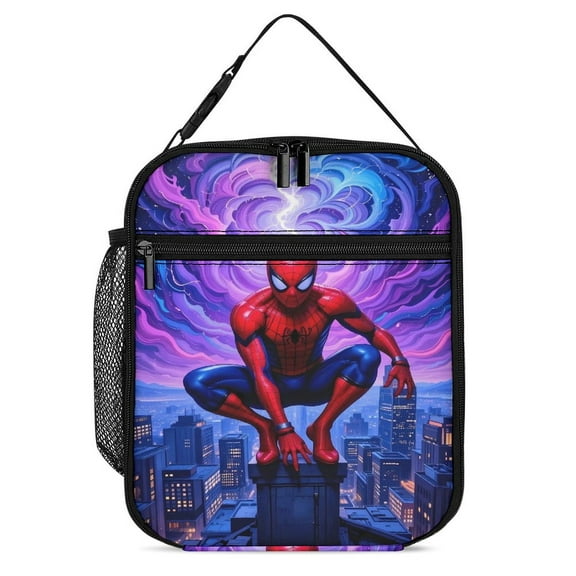 Spider-man Lunch Box, Large Capacity Durable Reusable Lunch Bag Leakproof Portable Suitable For Travel Work Office Picnic
