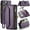 Purple, variant on Crossbody for iPhone 16 Pro Max Case Wallet【RFID Blocking】with 10-Card Holder Zipper Bills Slot, Soft PU Leather Magnetic Shoulder Wrist Strap for iPhone 16 Pro Max Wallet Case Women