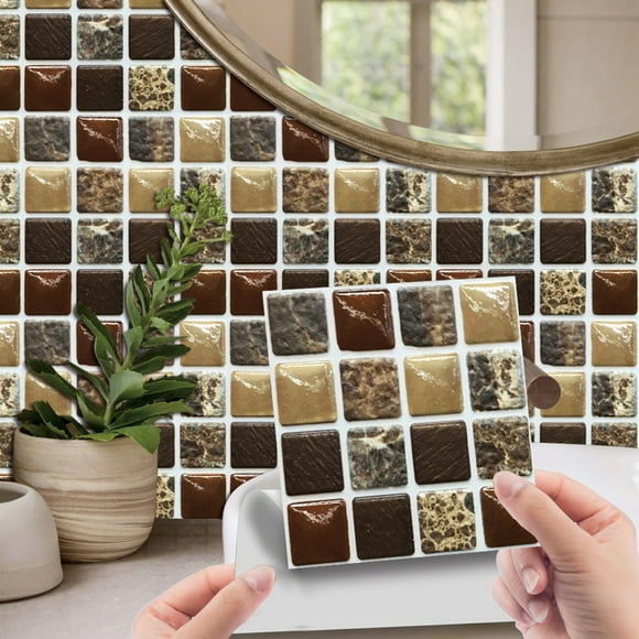 Wofeyda Clearance Sale 10Pc Peel And Stick Tile Stickers 3D Mosaic Crystal Tile Stickers Glass Tile Diy Waterproof Self-Adhesive Wall Stickers,1 Set Of Ceramic Tiles (10 Sheets)