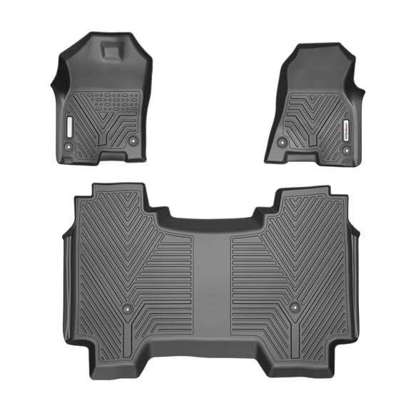 RVNI All-Weather TPE Rubber For 2019-2022 Dodge Ram 1500 Crew Cab Front Rear Kit Floor Mats Liner Set