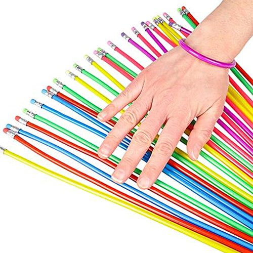 13 Flexible Pencil Birthday Giveaways 12-Pack Rubbery Flexible Pencils Prizes for Kids School Supplies Party Favors 