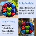 thumbnail image 4 of Colorful Heart-Shape Shining Stained Glass Suncatcher Handmade Window Hanging Colored Glass Suncatcher Crafts Kits for Indoor Garden Decor Memorial Gift 16x16cm(1), 4 of 7