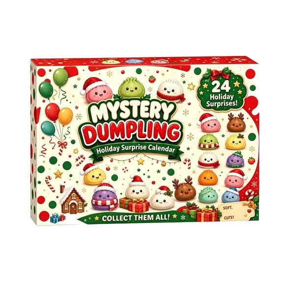 24 PCS Christmas Advent Calendar, Dumpling Squishy Countdown, Mystery Dumpling Squishy Toys, Random Surprise Collection, Sensory Fidget, Christmas Gifts for Kids