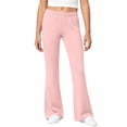 thumbnail image 2 of DJDLJWCJ Girls Flared Yoga Pants 5-15 High Waist Lounge Pants Summer Stretchy Flared Pants Pink Size 13-14Years, 2 of 9