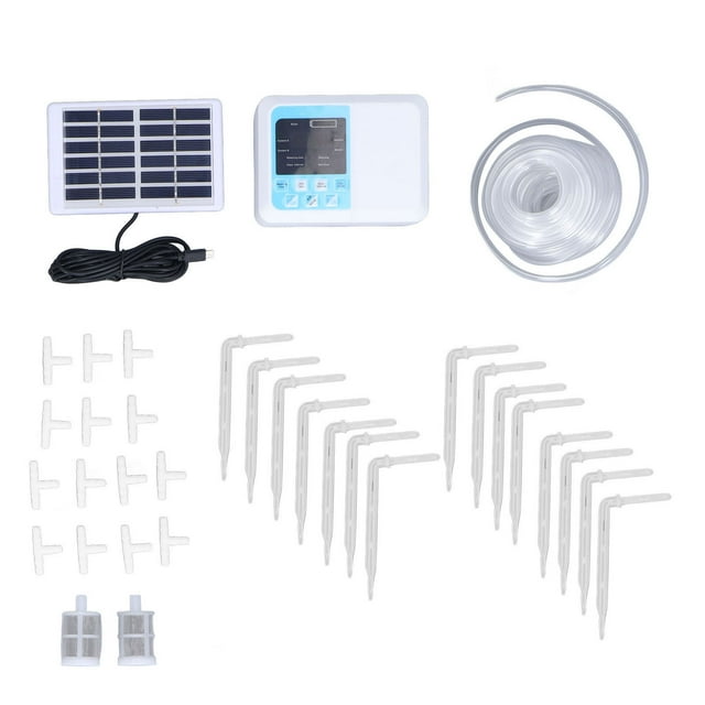 Nimomo Plant Watering System Multipurpose Automatic Plant Watering System Solar Power USB Charging Automatic Watering Controller for Garden Greenhouse Flower Bed 3.7V