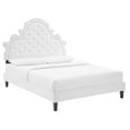 thumbnail image 2 of Modway Gwyneth Tufted Performance Velvet Queen Platform Bed in White, 2 of 10