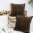 thumbnail image 6 of Set of 2 Green Christmas Plaid Pillow Covers Xmas Buffalo Checkered Decorative Throw Pillow Covers 16x16 Winter Snowflakes Pillow Case Cushion Case for Holiday Decor Couch Sofa, 6 of 6