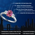 thumbnail image 2 of Gem Stone King 925 Silver and 10K Yellow Gold Pink Mystic Topaz and White Topaz Engagement Ring for Women | 1.96 Cttw | Oval 8X6MM | Gemstone November Birthstone | Size 8, 2 of 6