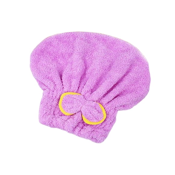 Billuyoard Gorro de ducha absorbente de agua, gorro de baño de secado rápido, envoltura de SPA con lazo, accesorio de toalla para el baño del hogar, Juegos de accesorios de baño Violeta Billuyoard HA067519-02