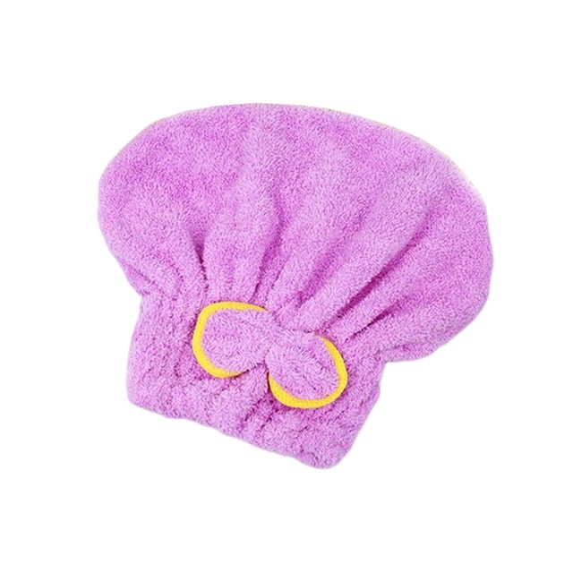 Billuyoard Gorro de ducha absorbente de agua, gorro de baño de secado rápido, envoltura de SPA con lazo, accesorio de toalla para el baño del hogar, Juegos de accesorios de baño Violeta Billuyoard HA067519-02