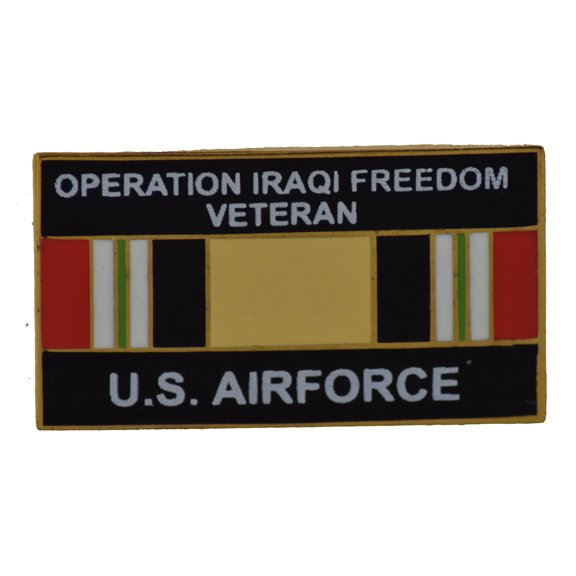 US AiR FORCE OIF VETERAN HAT PIN