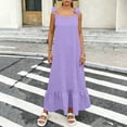 thumbnail image 2 of Sentmoon Robes d'Été pour Femmes, Tenue de Bureau Décontractée, Robe Sans Manches à Col Rond pour Femmes, Printemps, Couleur Unie, Dos Ouvert, Coupe Régulière, Robe Maxi pour Femmes, Mode Urbaine pour un Usage Quotidien Décontracté L, 2 of 8