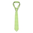 thumbnail image 1 of XMXY Green Leaf Lattice Pattern Mens Necktie Ties , Abstract Grid Formal Bussiness Wedding Party Printed Tie, 1 of 9