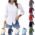 thumbnail image 3 of qucoqpe Mens Short Sleeve Dress Shirts Fashion Solid Color Button Down Collared Blouse Casual Business Uniform, 3 of 3