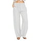 thumbnail image 1 of Pantalones Largos de Pierna Ancha Informales de Algodón Sólido Con Cordón de Lino Y Cintura Elástica Para Mujer Odeerbi  ODB-6, 1 of 6