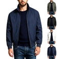 thumbnail image 5 of MaFYtyTPR Men's and Big Men Zipper Jackets Solid Lightweight Stand Collar Long Sleeve Windproof Outerwear With Side Pockets For Business Daily Wear A-Army Green L, 5 of 5