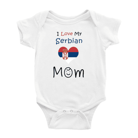 

I Love My Serbian Mom Baby Bodysuit Baby Clothes (White 12-18 Months)