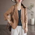 thumbnail image 2 of Baberdicy Women's Linen Blazer Jacket Lightweight Linen Suit Jacket for Women - Casual Long Sleeve Open Front Blazer - Spring Summer Office Coat (S-XXL) (Khaki | L), 2 of 9