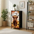 thumbnail image 7 of Boho Dresser for Bedroom with 4 Storage Drawers Fall Sunflower Cow Maple Leaves Autumn Harvest Highland Cow Autumn Dressers Chest of Drawers Steel Framed Fabric Closet Organizers for Entryway, 7 of 7