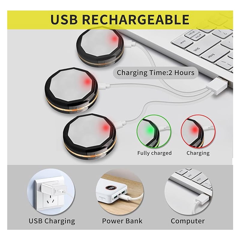 (Weiyi-EC)-- 3 Pcs Motion Sensor Lights Indoor, Under Cabinet Light Rechargeable, Wireless LED Closet Lights Night Light **--（ 47;lk）