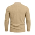 thumbnail image 5 of TOUMENY Men Sweater Zip Collared Long Sleeve Basic Slim Tops Fall Winter Solid Casual Knit Pullover Khaki M, 5 of 7