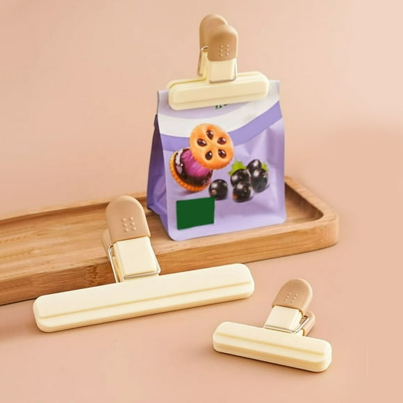 Fiudx Clip para Sellar Alimentos, Clip para Mantener La Frescura de Las Bolsas de Plástico, Elegante Herramienta para Conservar Alimentos, Versátil para Refrigerios, Leche En Polvo y Té, Material Dur