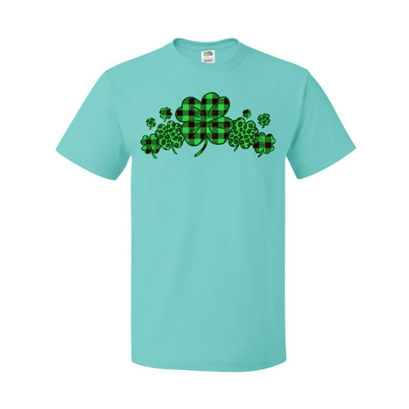 Inktastic St. Patrick's Day Clovers in Plaid T-Shirt