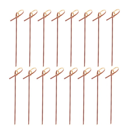 

200 Pcs 12CM Disposable Thicken Cocktail Picks Knot Bamboo Fruit Appetizer Drink Food Picks Sticks Party Supplies (Red)