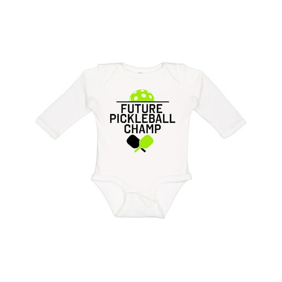 Inktastic Future Pickleball Champ Boys or Girls Long Sleeve Baby Bodysuit