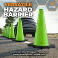 thumbnail image 4 of 18” Lime Green Traffic Cone - 24 Pack - Premium PVC Safety Cone for Parking, Caution, Construction, Road Crews, Emergency Vehicle - Xpose Safety, 4 of 7