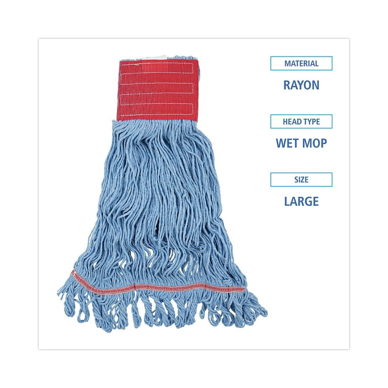 Pro Loop Web/Tailband Mop Head, Blue, Large, 12/Carton Pro Loop Web/Tailband Mop Head, Blue, Large, 12/Carton