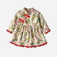 thumbnail image 2 of Mercatoo Toddler Girls Qipao Dress I𝐧fant Long Sleeve 𝐅le𝐞ce Lined Cheongsam Baby Girls Thick Warm Chinese New Year Dress, 2 of 9