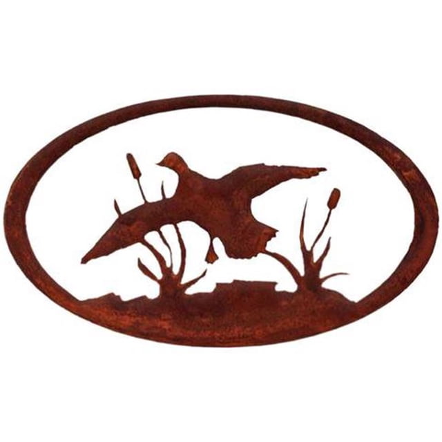 7055 796762869145 Canard Ovale Métal Art Mural - Patine de Rouille