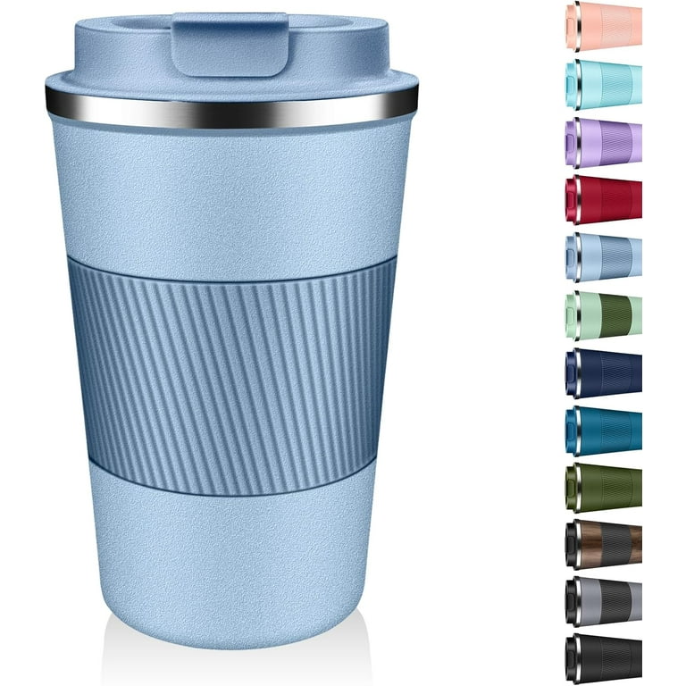 Insulated Coffee Tumbler 12 oz, Stainless Steel Coffee Mug with Lids,  Travel Coffee Mug Leak Proof, Double Wall Vacuum Insulated Reusable Coffee  Cup, Keep Drinks Hot and Cold (White, 12 Ounces) - Walmart.com