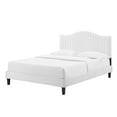 thumbnail image 1 of Tufted Platform Bed Frame, Full Size, Velvet, White, Modern Contemporary Urban Design, Bedroom Master Guest Suite, 1 of 10